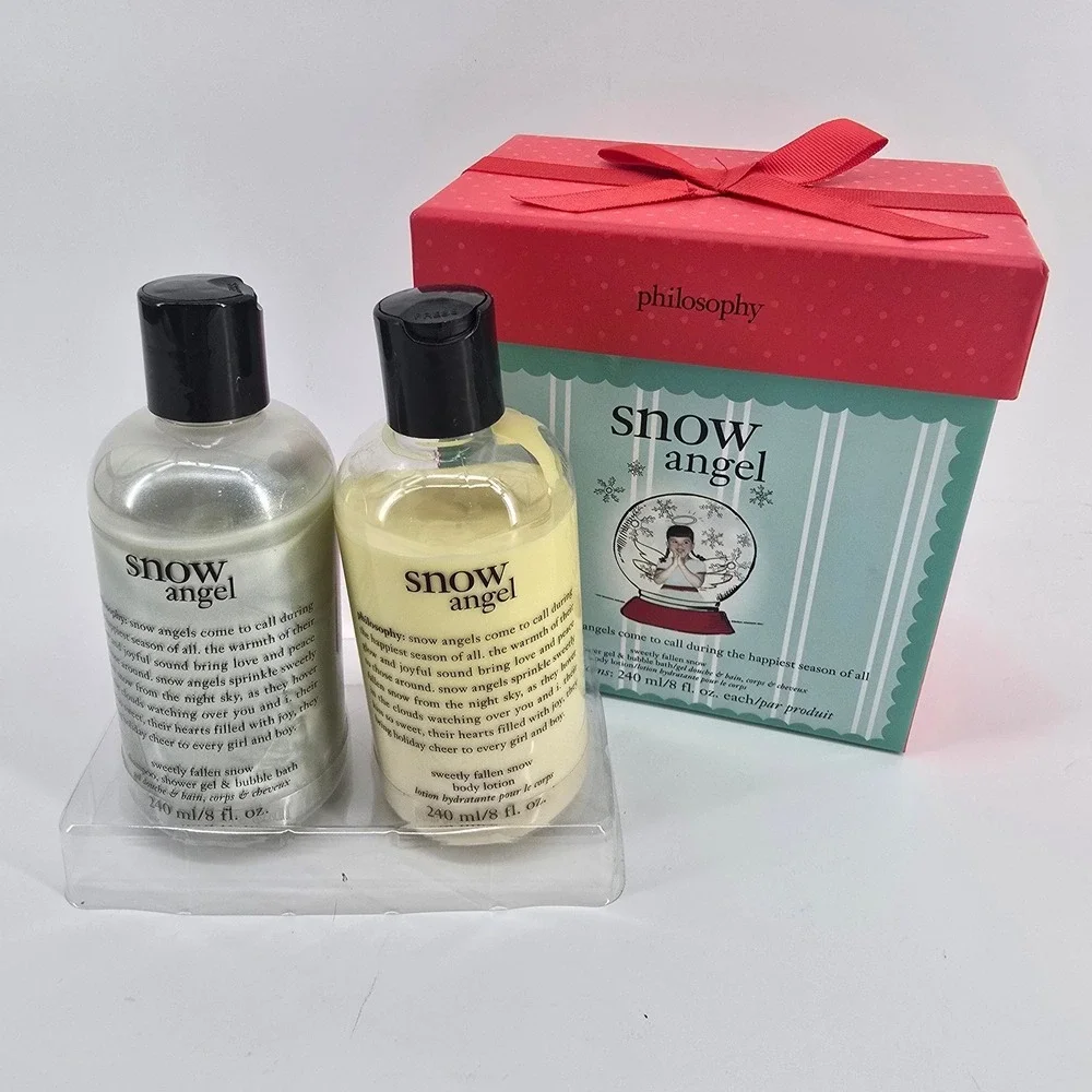 Philosophy Snow Angel 2pc Gift Set Shower Gel Body Lotion Blue Red Unisex 8oz
